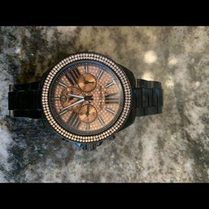 Michael Kors black rose gold watch